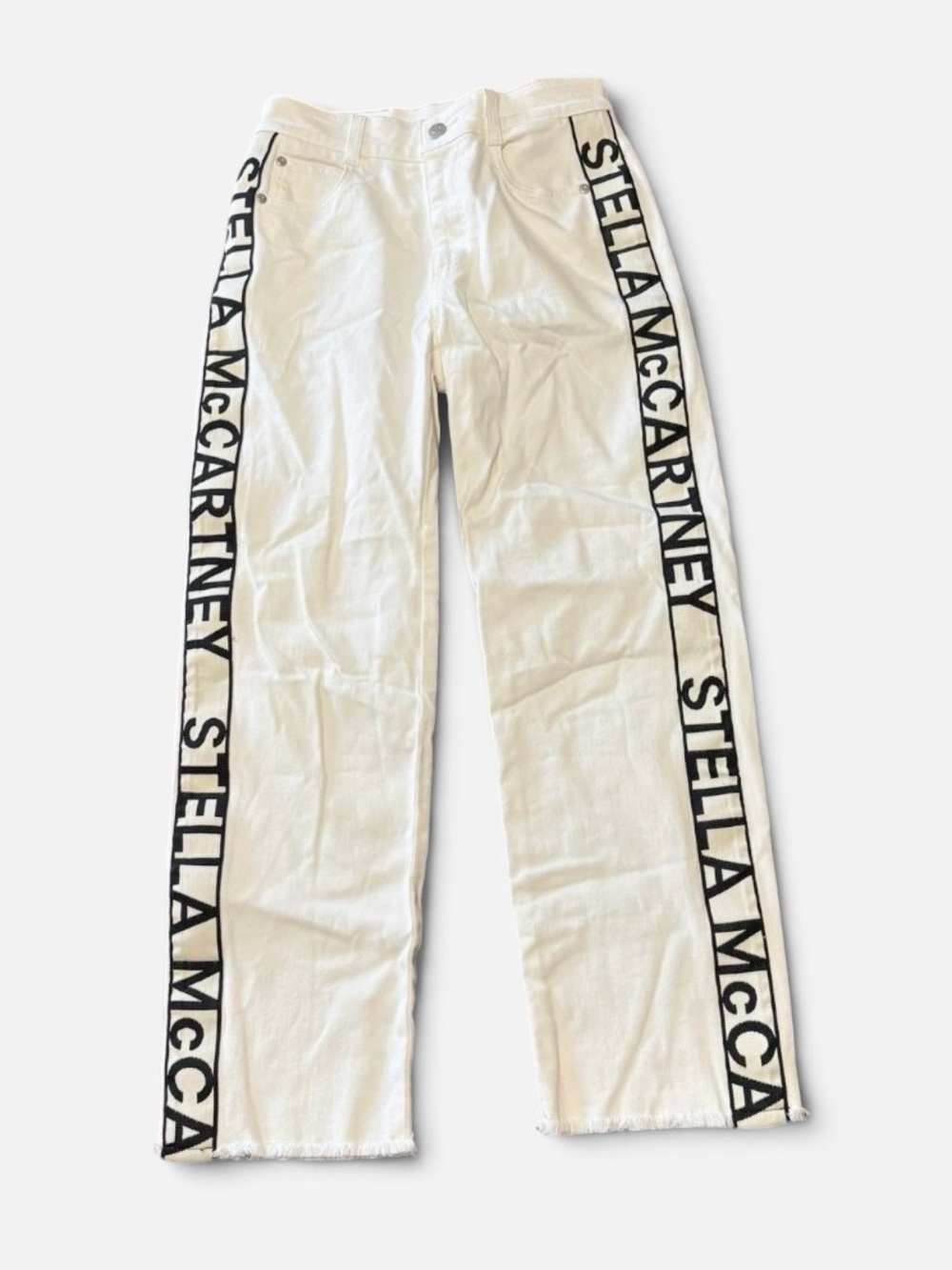 Stella McCartney White Logo-Stripe Women’s Jeans